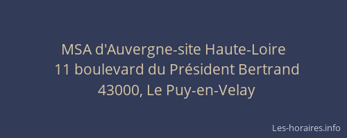 MSA d'Auvergne-site Haute-Loire