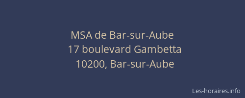 MSA de Bar-sur-Aube