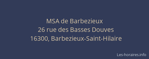 MSA de Barbezieux