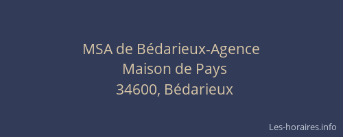 MSA de Bédarieux-Agence