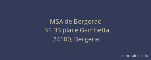 MSA de Bergerac