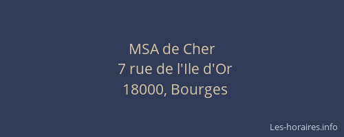MSA de Cher