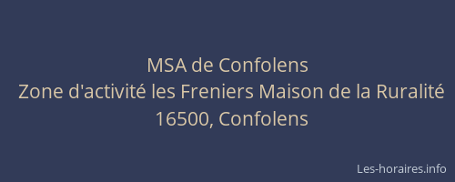 MSA de Confolens