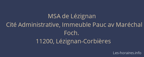 MSA de L&eacute;zignan