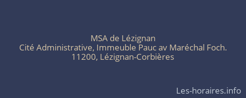 MSA de Lézignan
