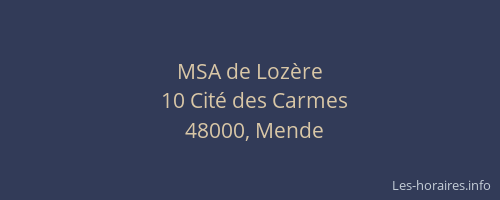 MSA de Lozère