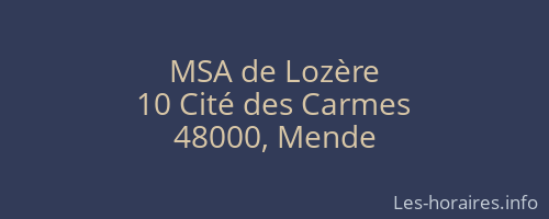 MSA de Lozère