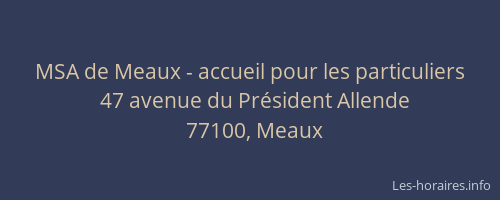 MSA de Meaux - accueil pour les particuliers