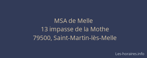 MSA de Melle