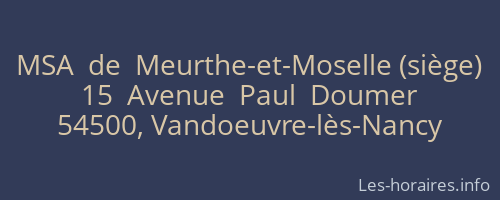 MSA  de  Meurthe-et-Moselle (siège)