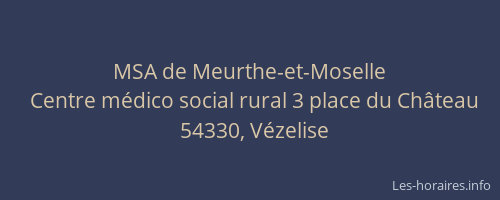 MSA de Meurthe-et-Moselle