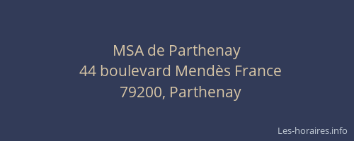 MSA de Parthenay