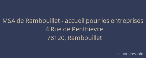 MSA de Rambouillet - accueil pour les entreprises