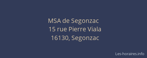 MSA de Segonzac