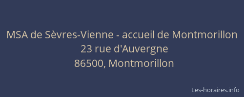 MSA de Sèvres-Vienne - accueil de Montmorillon