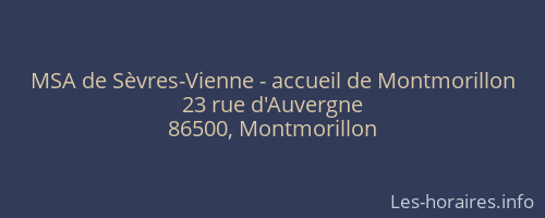 MSA de Sèvres-Vienne - accueil de Montmorillon