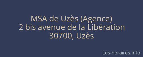 MSA de Uzès (Agence)