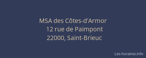 MSA des Côtes-d'Armor