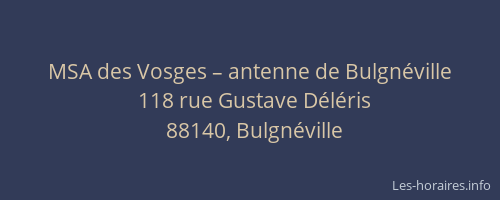 MSA des Vosges – antenne de Bulgnéville