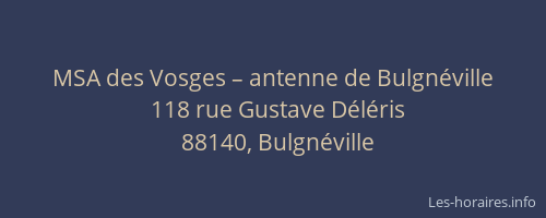 MSA des Vosges – antenne de Bulgn&eacute;ville
