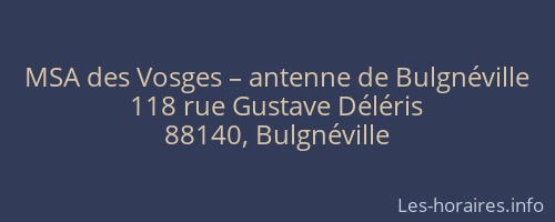 MSA des Vosges – antenne de Bulgnéville