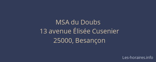 MSA du Doubs