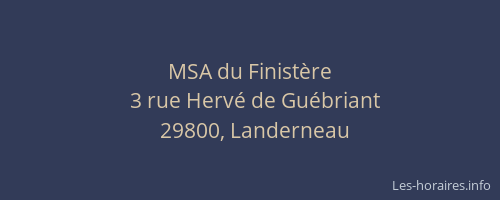 MSA du Finist&egrave;re