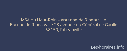 MSA du Haut-Rhin – antenne de Ribeauvillé