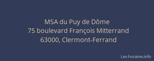 MSA du Puy de Dôme