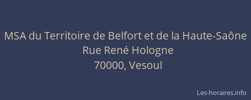 MSA du Territoire de Belfort et de la Haute-Saône