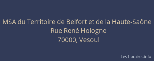 MSA du Territoire de Belfort et de la Haute-Sa&ocirc;ne