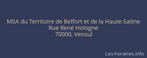 MSA du Territoire de Belfort et de la Haute-Saône