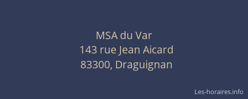 MSA du Var