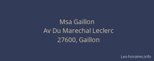 Msa Gaillon
