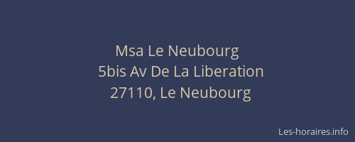Msa Le Neubourg