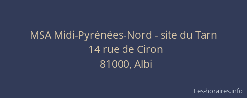 MSA Midi-Pyrénées-Nord - site du Tarn