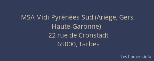 MSA Midi-Pyrénées-Sud (Ariège, Gers, Haute-Garonne)