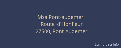 Msa Pont-audemer