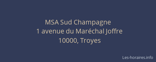 MSA Sud Champagne