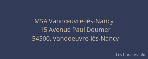 MSA Vandœuvre-lès-Nancy