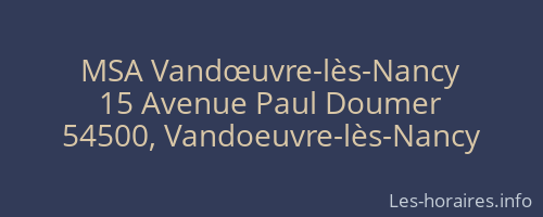 MSA Vandœuvre-lès-Nancy