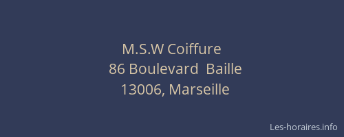 M.S.W Coiffure