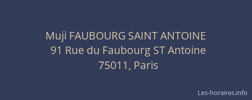 Muji FAUBOURG SAINT ANTOINE