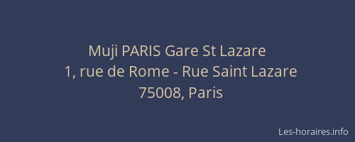 Muji PARIS Gare St Lazare