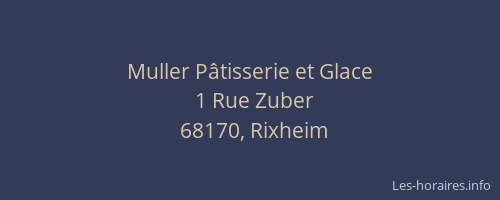 Muller P&acirc;tisserie et Glace