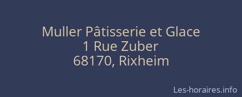 Muller Pâtisserie et Glace