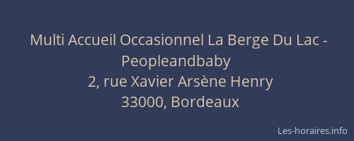 Multi Accueil Occasionnel La Berge Du Lac - Peopleandbaby