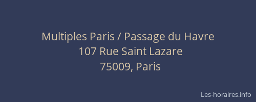 Multiples Paris / Passage du Havre