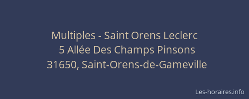 Multiples - Saint Orens Leclerc