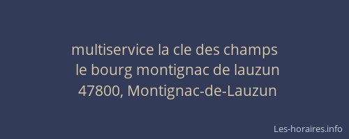 multiservice la cle des champs